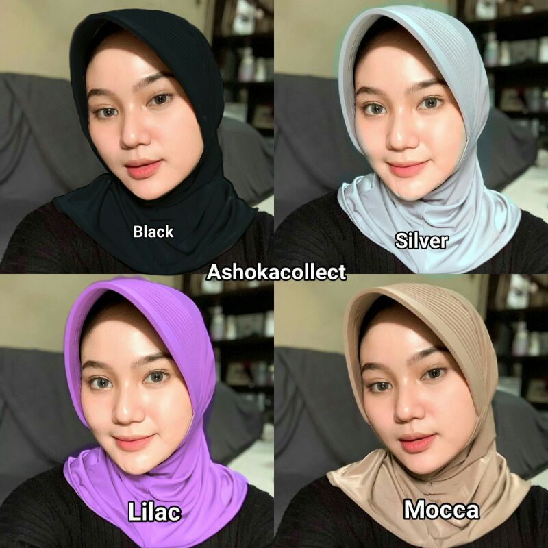 Jual Hijab Sport Spandek Linear Part Jilbab Olahraga Volly Kerudung Instan Polos Hijab