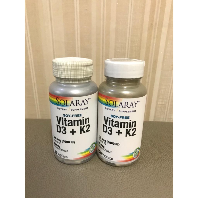 Jual Solaray Vitamin D3 K2 5000 IU 50 MCG ORIGINAL 60 120 vegcaps