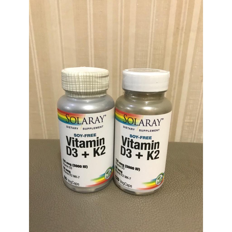 Jual Solaray Vitamin D3 K2 5000 Iu 50 Mcg Original 60 120 Vegcaps 5000iu Shopee Indonesia