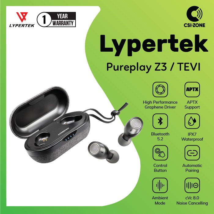 LYPERTEK Pureplay Z3 TEVI True Wireless TWS Earbuds