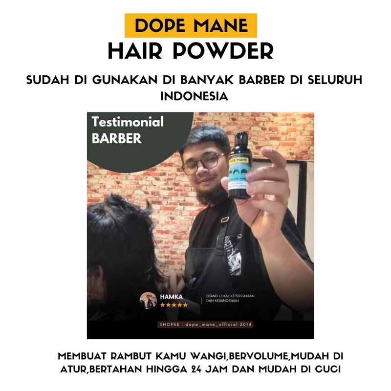 Jual Hair Powder & Sea Salt Spray Dope Mane + Gratis sisir saku ...
