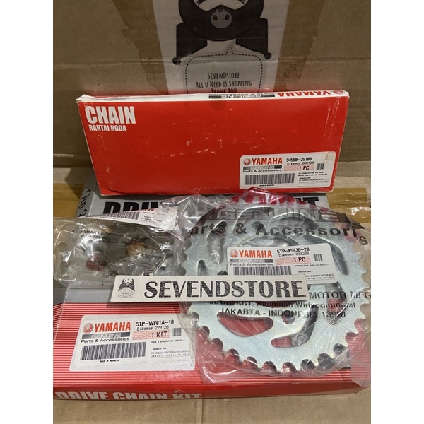 Jual Gear set chain kit gir rantai 5TP Jupiter Z New Burhan Original ...