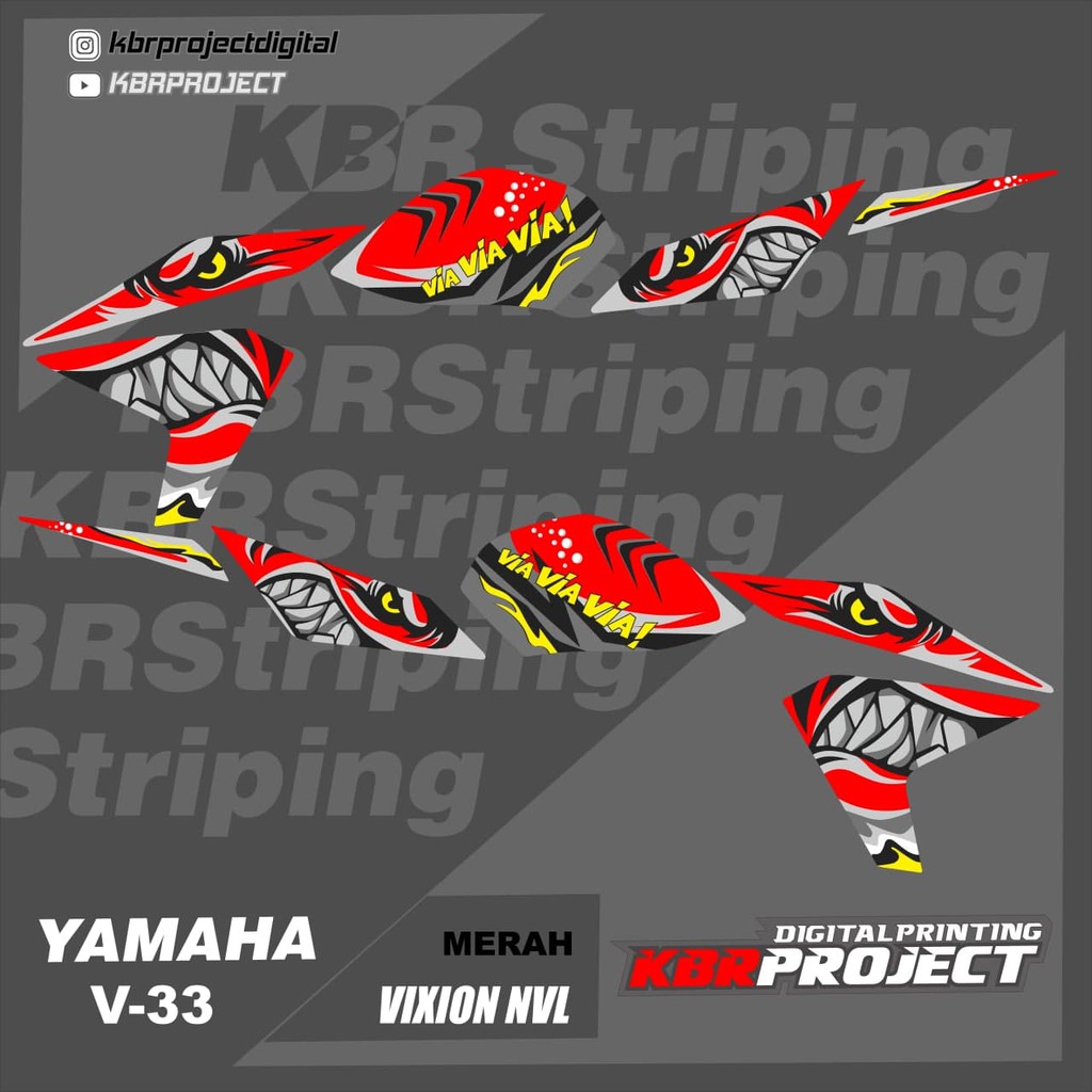 Jual (cod) stiker motor - striping vixion nvl- motor yamaha - variasi ...