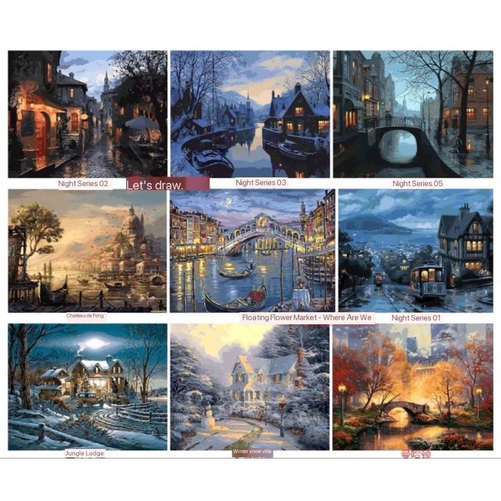 Jual Canvas Paint By Number Kit Oil Painting Kit DIY Lukisan Kanvas 40 ...