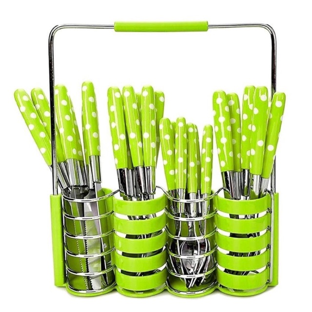 Jual Sendok Set Polkadot 24 Pcs Cutlery Set | Shopee Indonesia
