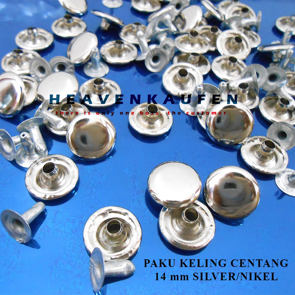 Jual Paku Keling Rivet Centang 14 mm Nikel/Silver Harga Per Pack isi 50 ...