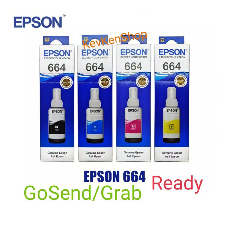 Jual Epson Tinta Printer Original 664 T664 T6641 T6642 T6643 T6644 L 120 210 360 455 565 1300 5994