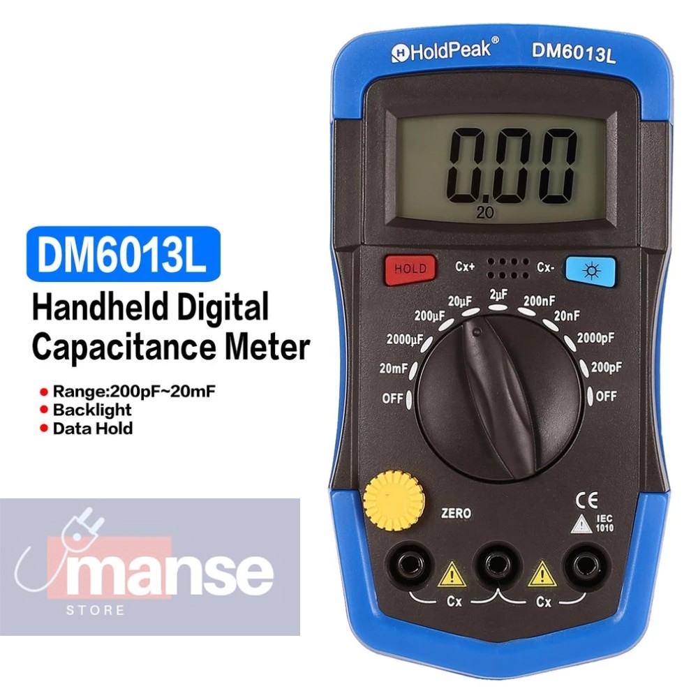 Jual Capacitor Tester Alat Ukur Kapasitor Elco Capacitance HoldPeak DM6013L Shopee Indonesia