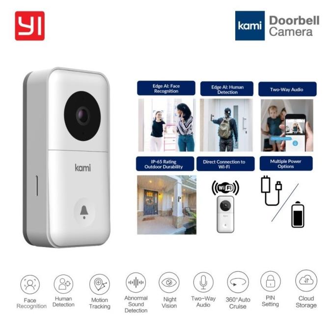 Jual Cctv Wifi Yi Kami Doorbell Camera Smart Home Ip Camera Bel Pintu