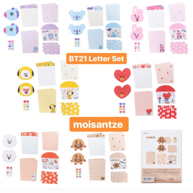 Jual BT21 LETTER SET OFFICIAL MERCH FULL SET | Shopee Indonesia