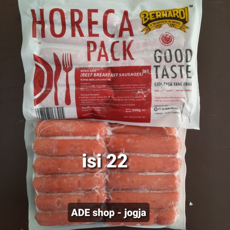 Jual Sosis Sapi Horeca Pack Bernardi 500gr Shopee Indonesia