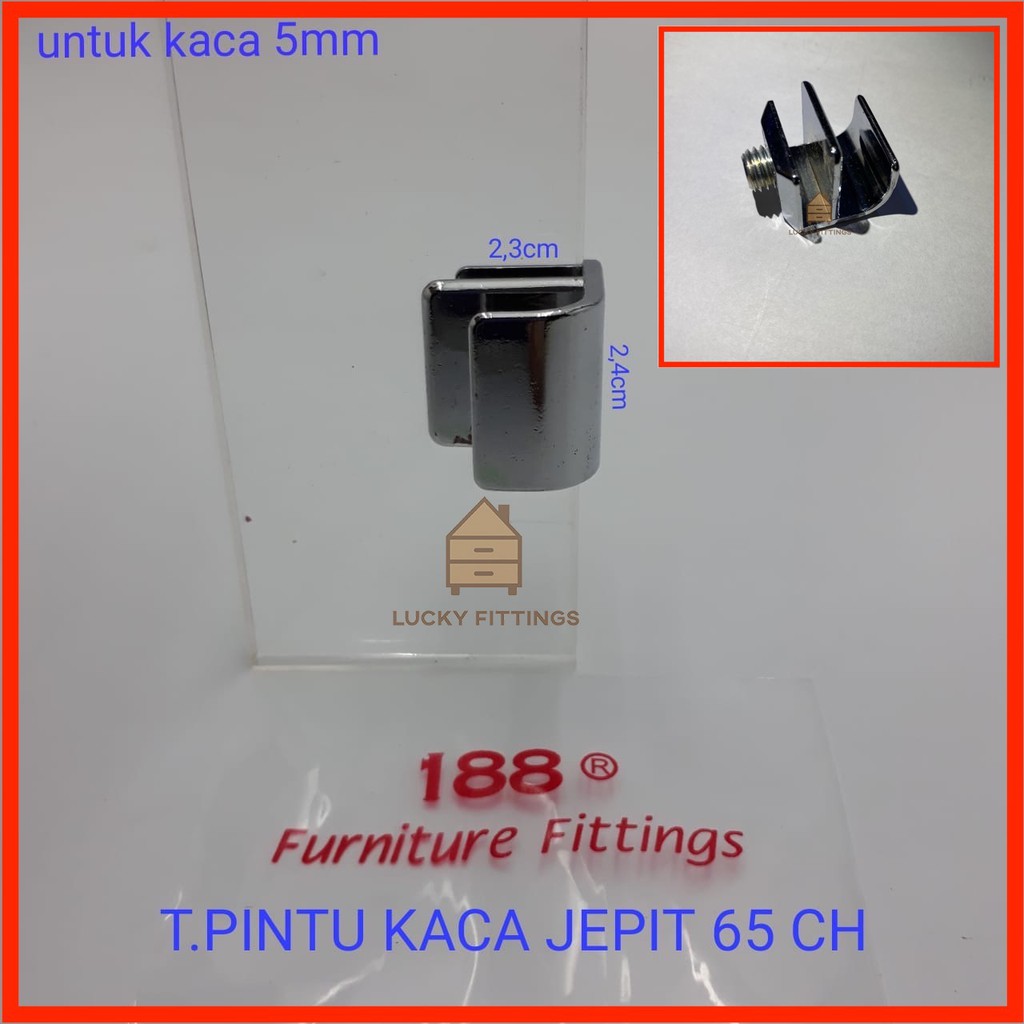 Jual Tarikan Pintu Kaca Jepit 65 Ch / Lemari Glass Door Handle Kamar