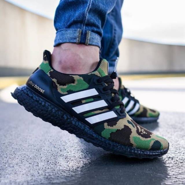 Jual Sepatu Adidas Ultra Boost x Bape Army Shopee Indonesia