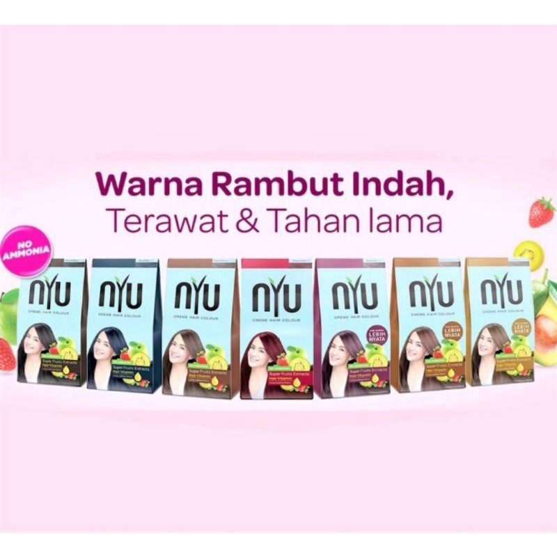 Jual NYU CREME HAIR COLOUR Pewarna Rambut/ Cat Rambut Natural (TANPA ...