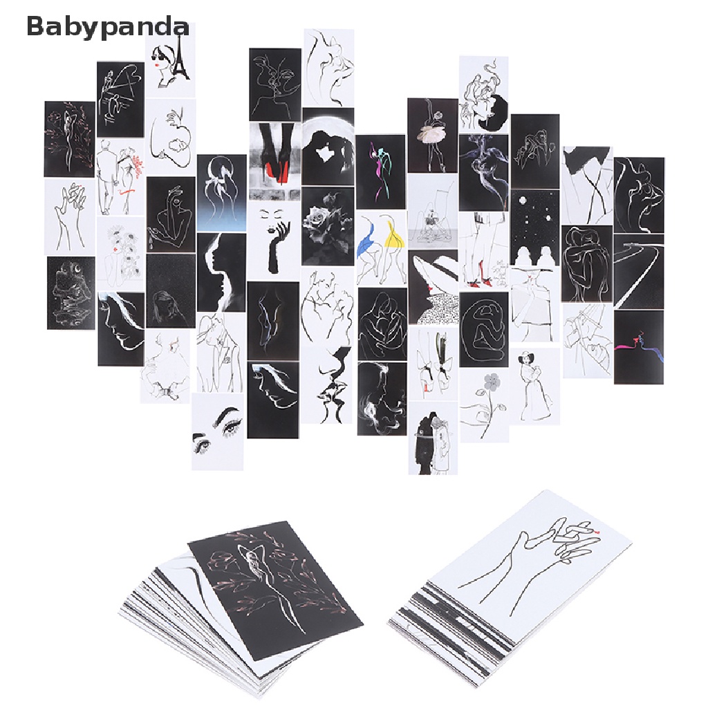 Jual 50pcs Poster Dinding Desain Collage Warna Hitam Dan Putih Untuk