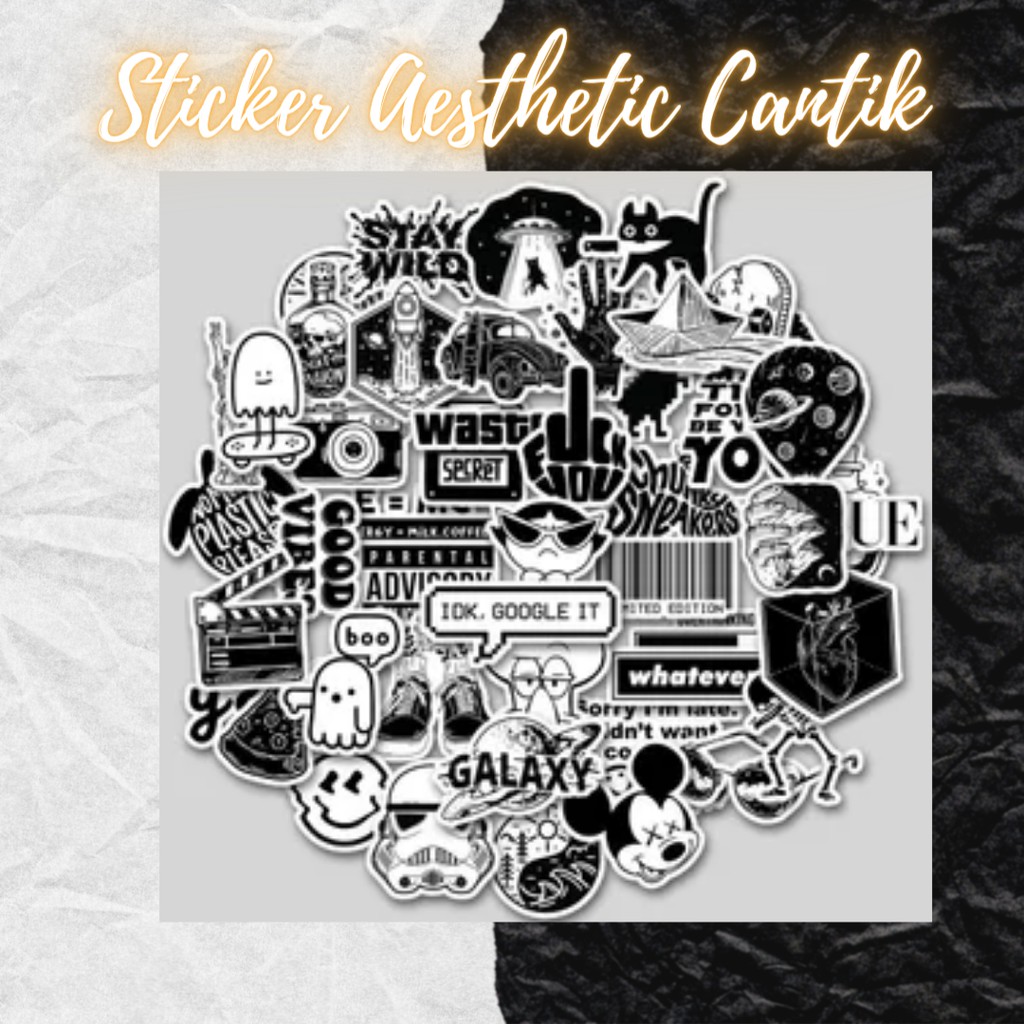 Jual PD // Sticker Aesthetic Tumblr Edisi BLACK and WHITE /Stiker ...