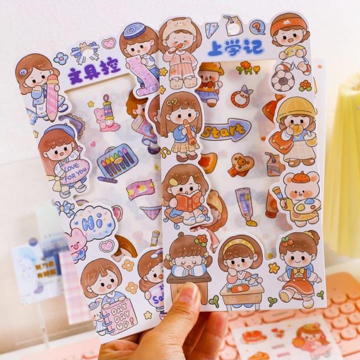 Jual Stiker Fun orang orangan kartun Lucu isi 4 Lembar Scrapbook