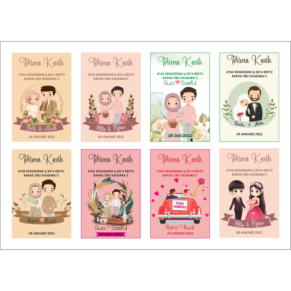 Jual Kartu Ucapan Terima Kasih Kartu Souvenir Kupon Souvenir Thanks Card Wedding Card