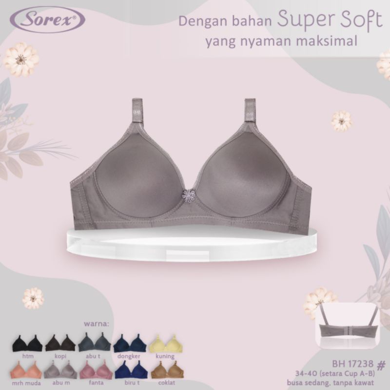 Bh Sorex 17232 - Casual Style Bra - Busa Tanpa Kawat - Purple 36