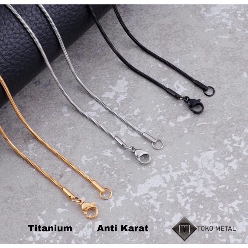 Jual Kalung Titanium Bulat Pria Dan Wanita Anti Karat [ Tokometal