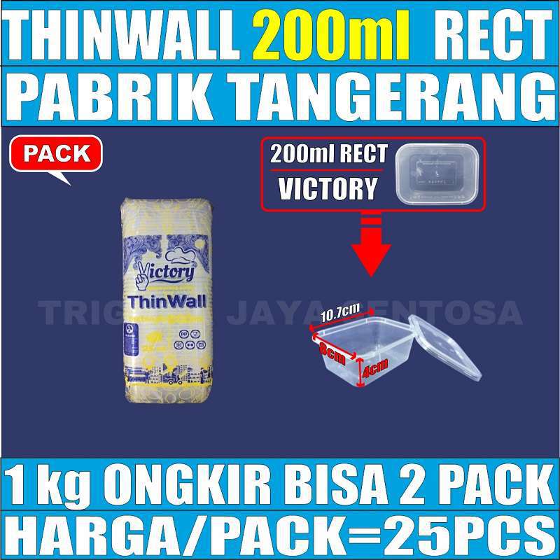 Jual Thinwall Rectangle 200ml 500ml 650ml 750ml 1000ml Per Pack Kotak