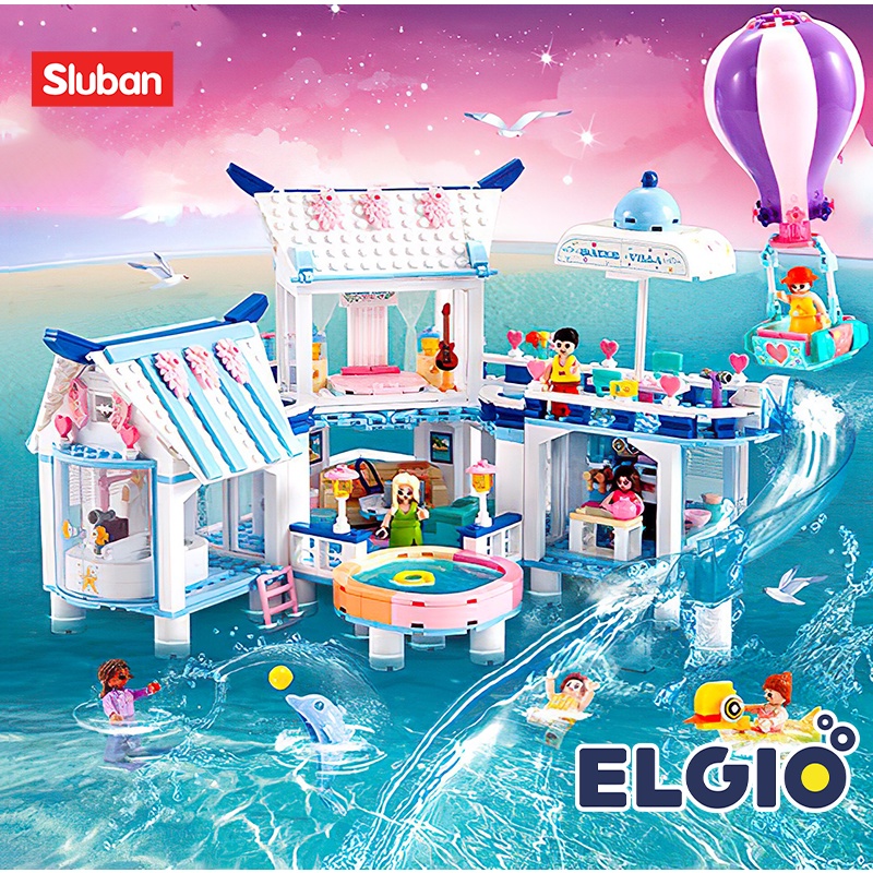 Sluban Sea View Pool Villa M38-B0929 – Set Costruzioni Villa Con Piscina, Mattoncini Colorati - 5