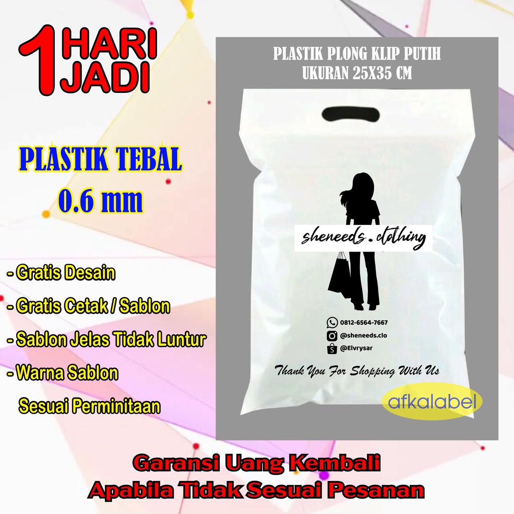 Jual Plastik Plong Klip Plastik Plong Ziplock Sablon Custom Ukuran 25x35 Cm Shopee Indonesia 8905