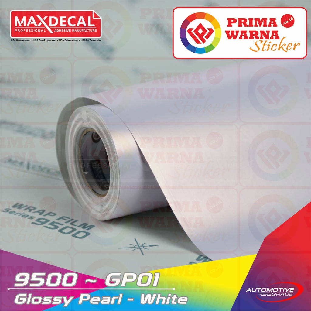 Jual Maxdecal 9500 GP01 Glossy Pearl White, Wrap Series Sticker ...