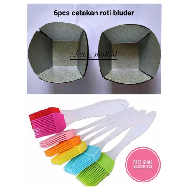 Jual cetakan roti bluder 6pcs + Free kuas silicon cantik (1pcs ...