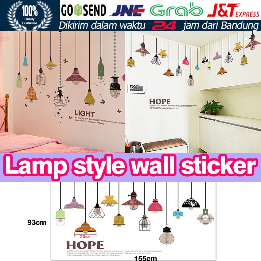 Jual Stiker Tembok Lampu Lamp World Art Bahan PVC Mural Decal Removable ...