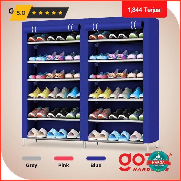 Jual Tempat Kopenyimpanan Goto Kasa Rak Sepatu Kain Portable Susun Shoes Rack Lemari Serbaguna