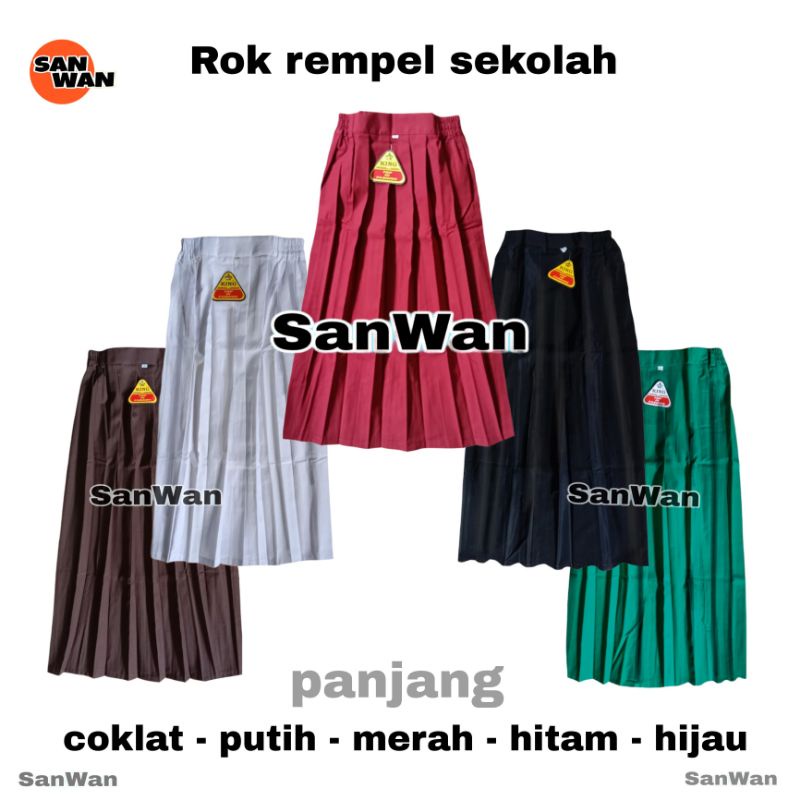 Jual Rok Rempel Sekolah SD Panjang Warna Lengkap | Shopee Indonesia
