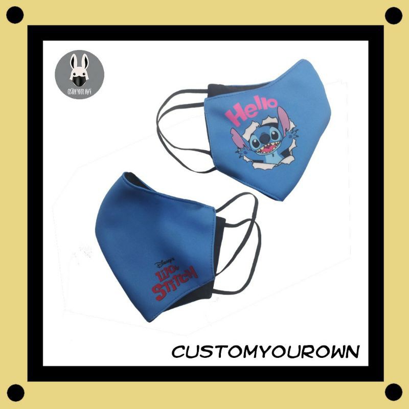 Jual Masker Custom 3PLY Gambar Kartun Stitch Lucu | Shopee Indonesia