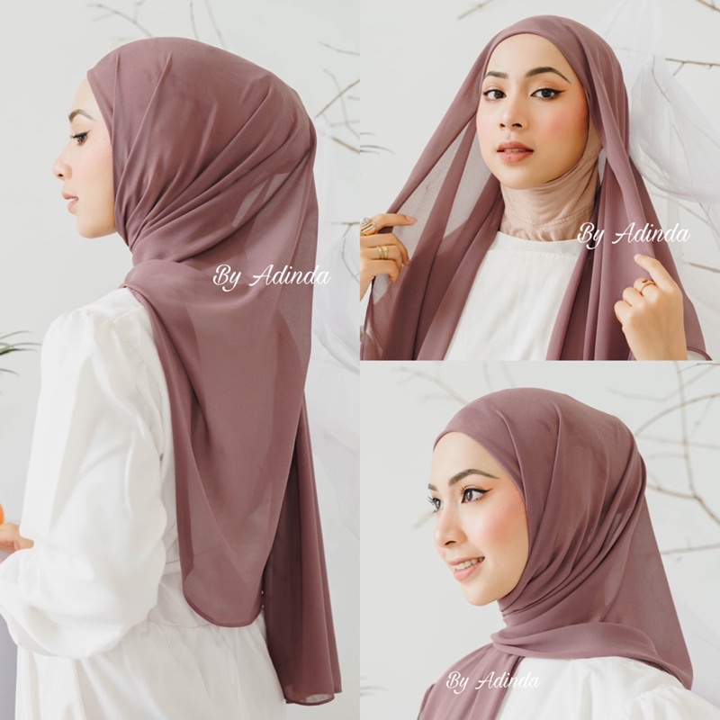 Jual Pashmina Oval Inner 2in1 Instant Ciput Hijab Curve Ceruty babydoll ...