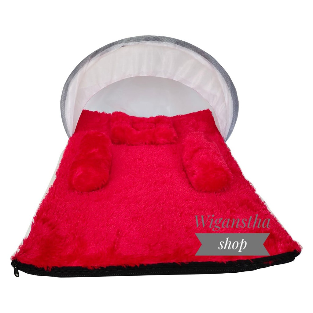 Jual KASUR BAYI 1 SET LENGKAP MATRAS KELAMBU/ KASUR BAYI BULU / KASUR