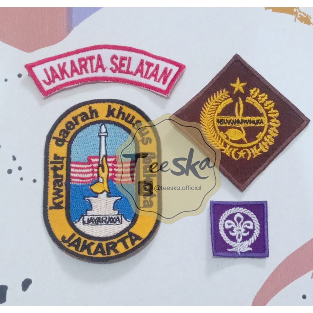 Jual Set Atribut Seragam Pramuka Logo Tunas Kelapa dan Wosm, Logo
