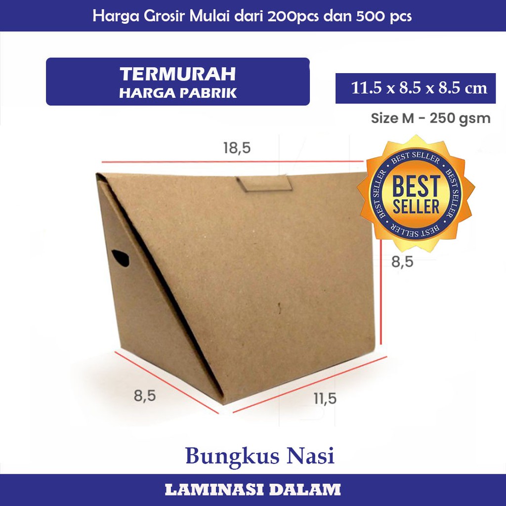 Jual Bungkus Nasi M Kotak Nasi Kertas Nasi Box Nasi Bungkus 590 Ml Min Order 25 Pcs 8230