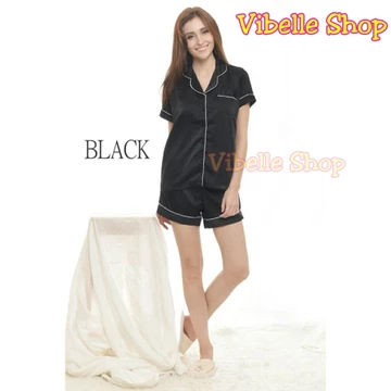 SATIN34 Satin Silky Velvet Premium Vibelle Shop Grosir Baju Tidur 3 4 Piyama Fashion