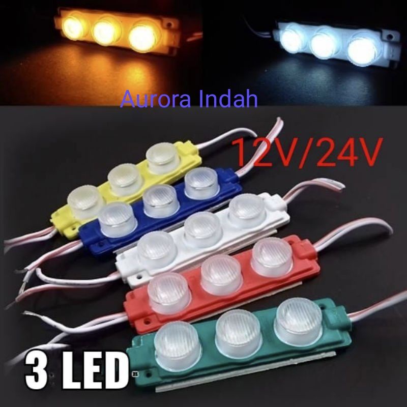 Jual Lampu Led Modul 3 Mata Smd Dc 12volt Dan 24 Volt Waterproof 3 Mata