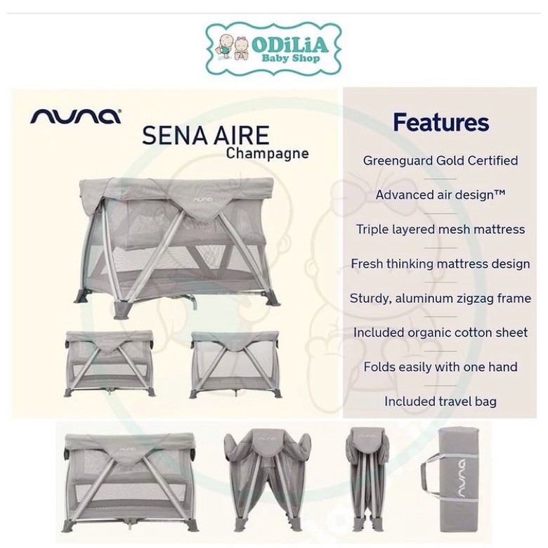 Nuna sena 2025 aire mattress dimensions