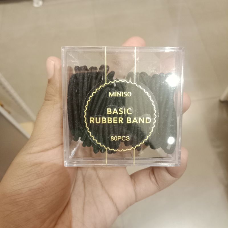 Jual MINISO BLACK SMALL HAIR LOOP / IKAT RAMBUT / KARET RAMBUT ISI 80 ...