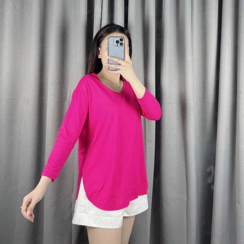 Gambar 6 Kaos Oversize Wanita Adem Banget – Kaos Jumbo Lengan 7/8 Spandek Rayon Stretch & Nyaman