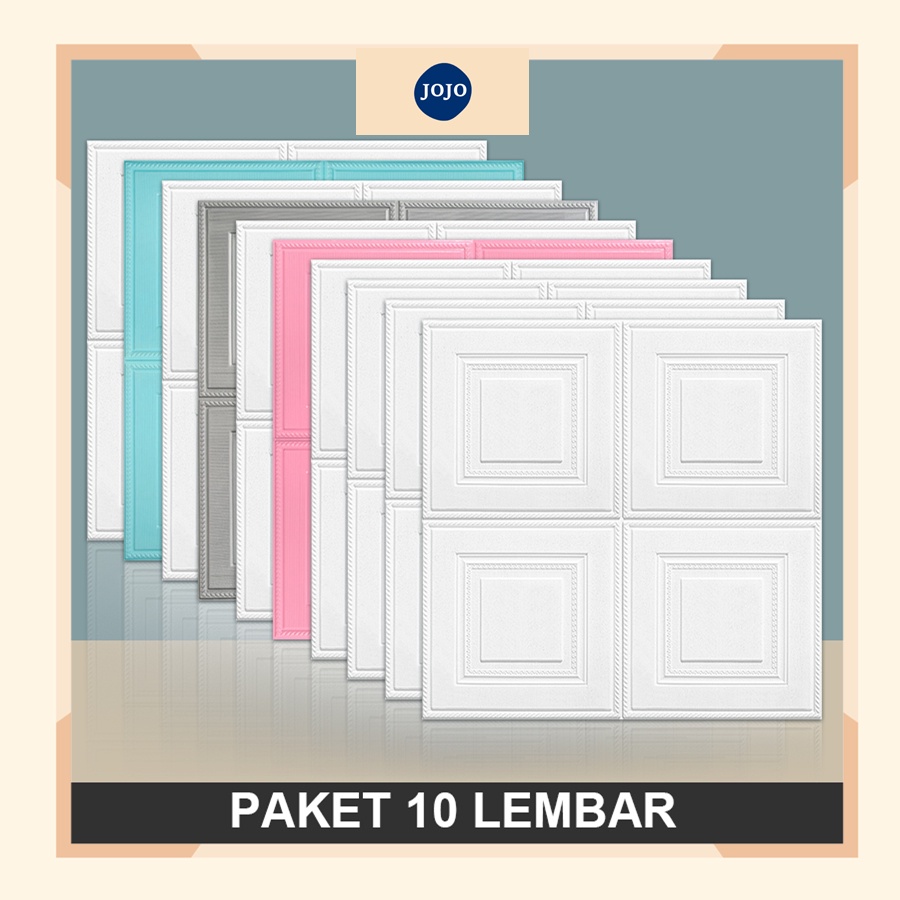 Jual [COD] Paket 10 Lembar Wallpaper Stiker Dinding Tiga Dimensi 3D
