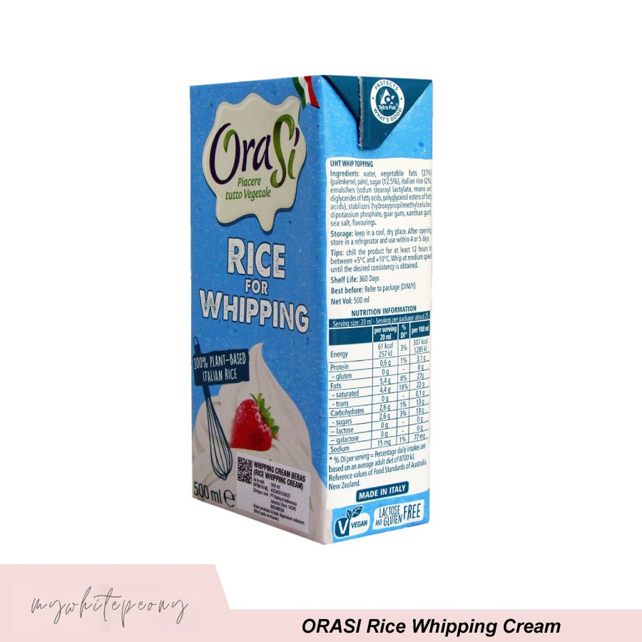 Jual Orasi Rice Whipping Cream vegan 500 ml | Shopee Indonesia