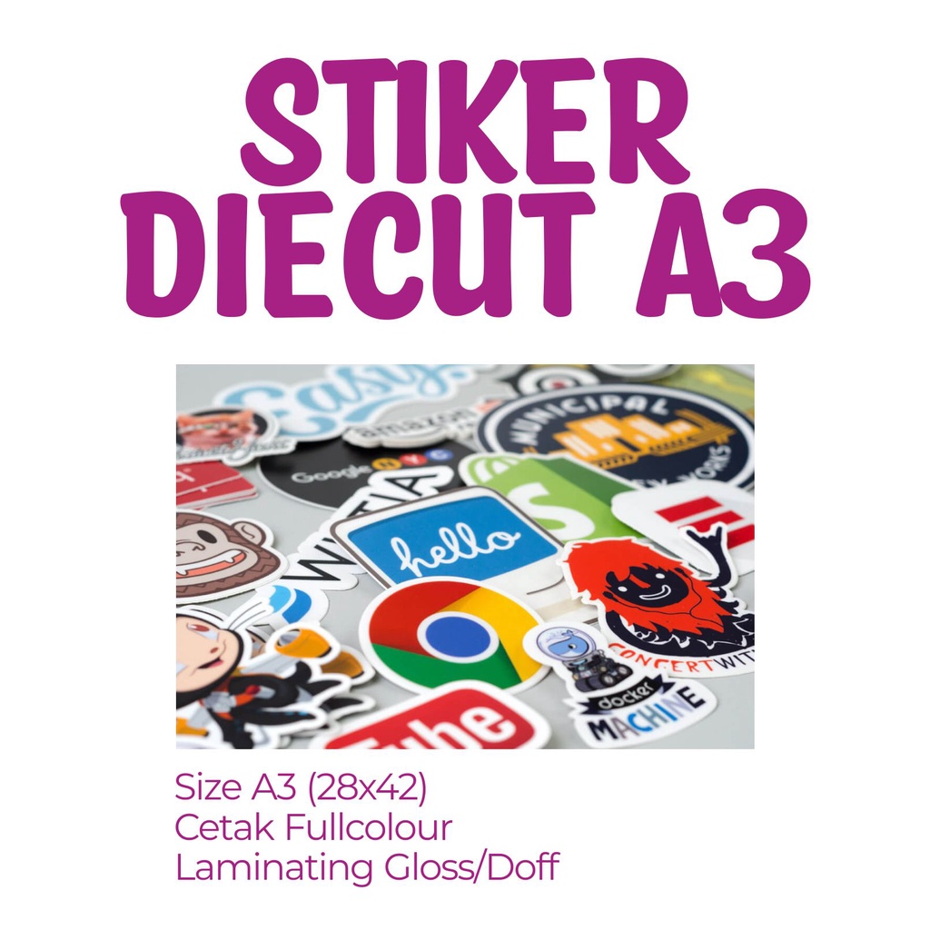 Jual Cetak Stiker Die Cut A3 Murah | Shopee Indonesia