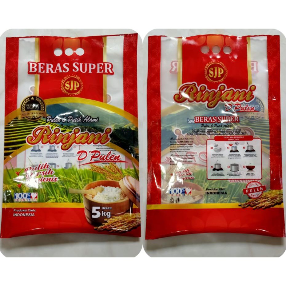 Jual 100 pcs Kemasan Plastik Beras 5 Kg bahan Nylon + lldpe | Shopee ...