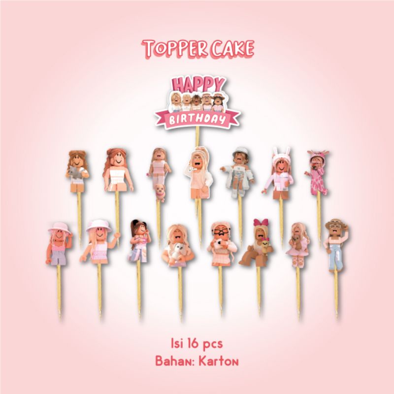 Jual BALON ROBLOX GIRL HAPPY BIRTHDAY HBD ULTAH DEKORASI HIASAN PINK