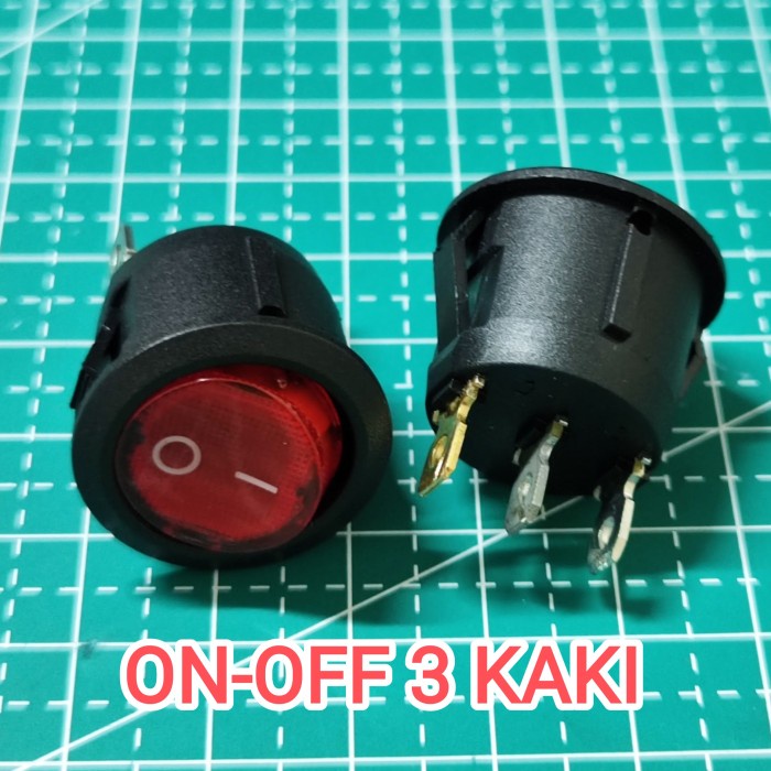Jual Rocker Switch-Saklar Switch Bulat On-Off 3 Pin with Lamp | Shopee ...