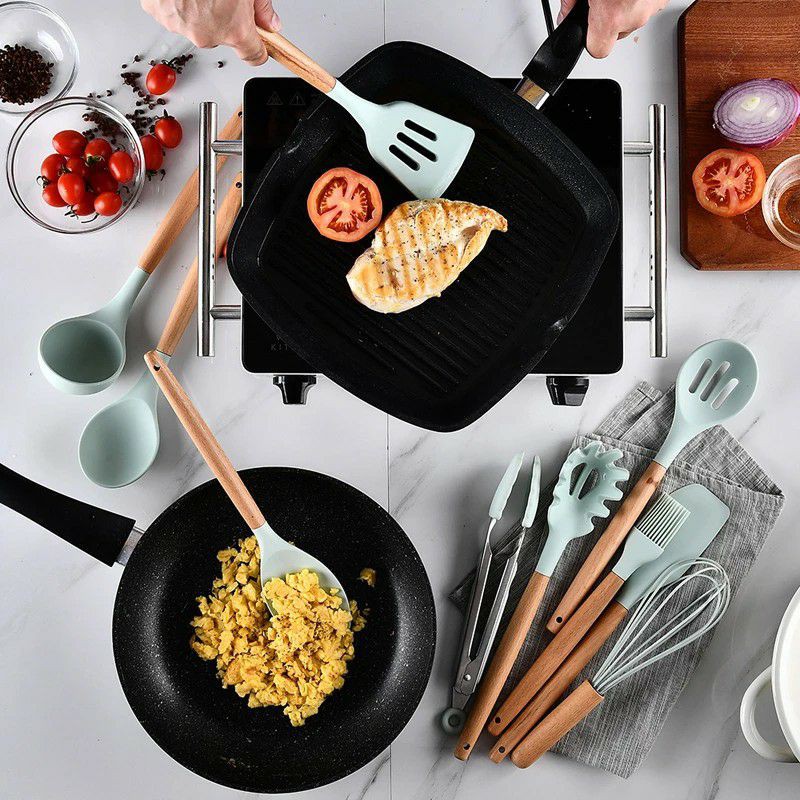 Jual SUTIL SENDOK MASAK SILICONE KITCHEN UTENSILS SET 11PCS/SET READY ...