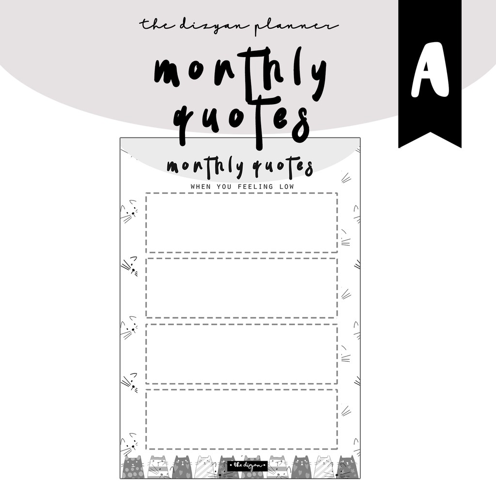 Jual MONTHLY QUOTES (V1) / Insert Binder | Shopee Indonesia